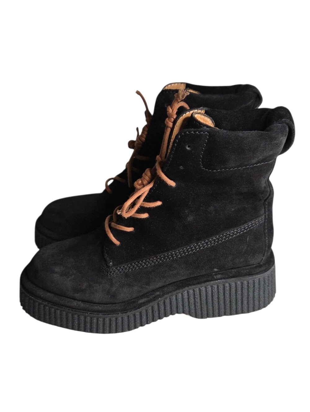 Rag & Bone Sloane Boots Women EU36.5/US6.5 Black Calf Suede Platform Lace-up